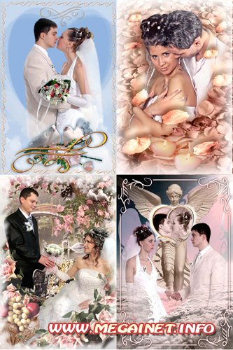 Свадебные PSD Рамки для фото