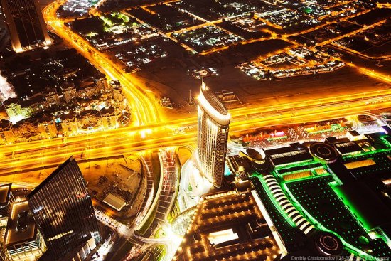 Вечерний Дубай с небоскреба Бурдж-Халифа ( 500 метров ) ( фото )