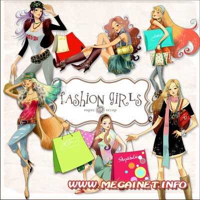 Клипарт для фотошопа - Fashion girls