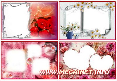 Романтические рамки для фото с цветами