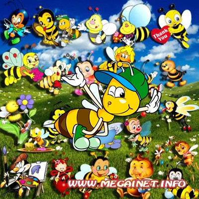 Детский клипарт для фотошопа - Пчелки