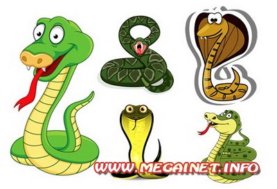 Векторные картинки Змеи ( символ 2013 года )
