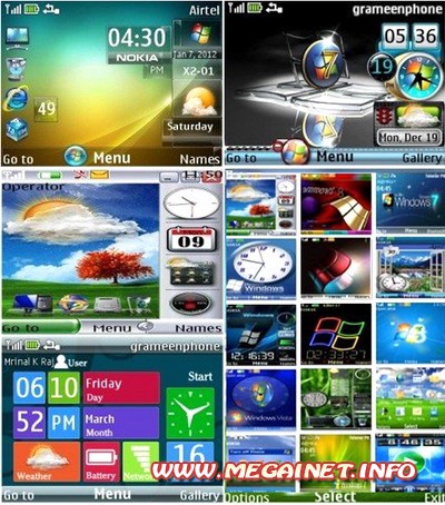 Темы для Nokia s40 - Стиль Windows ( 320x240 ) Темы для Nokia s40 - Стиль Windows ( 320x240 )