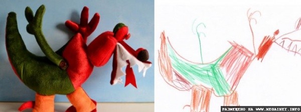 Игрушки, сшитые по рисункам детей