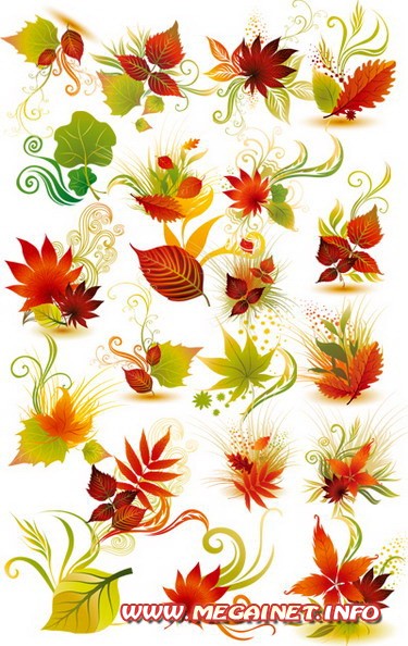Клипарт для фотошопа - Осенние листья