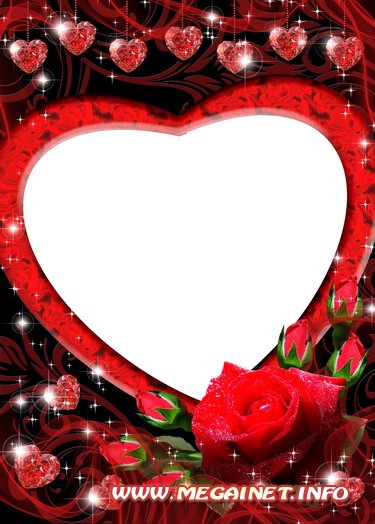 Красивая рамка - Сердце из красных роз