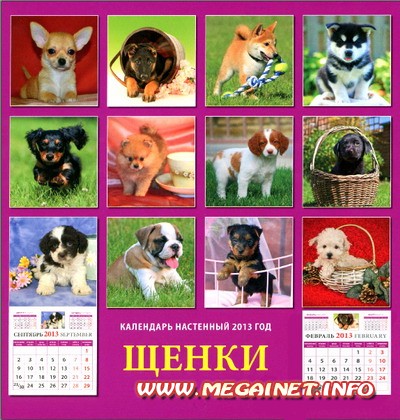 Перекидной календарь 2013 - Щенки