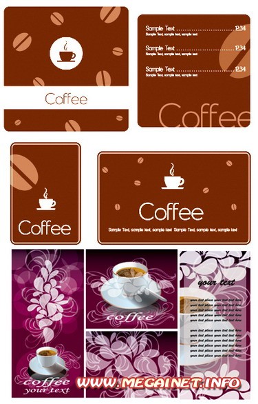 Шаблоны меню в векторе - Coffee