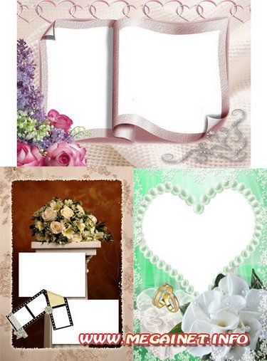 Рамки для фотошопа - Свадебная и цветочная