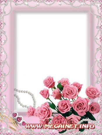 Красивая рамка для фото - Букет розовых роз
