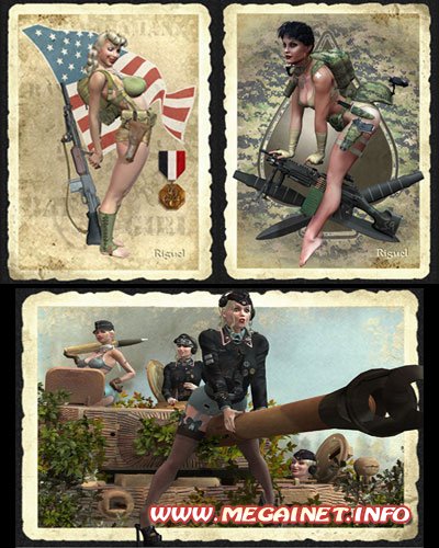 3D военные девушки дизайнера Ригуэл 3D военные девушки дизайнера Ригуэл
