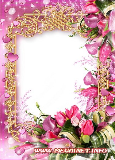 Рамка для фото - Розовые цветы