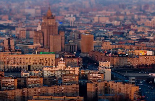 Тилт-шифт: Миниатюрная Москва Тилт-шифт: Миниатюрная Москва