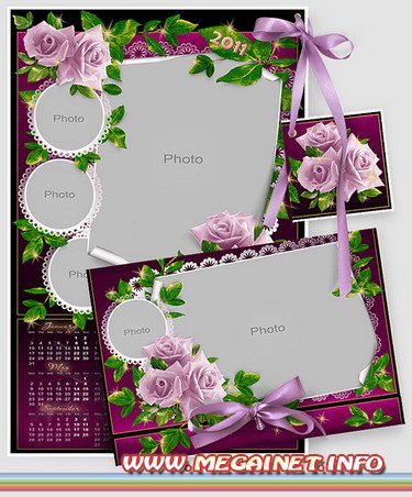 Календарь 2012-2013 - Рамка для фото - Красивые цветы