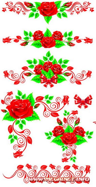 Векторный клипарт - Красные розы