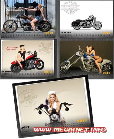 Перекидной календарь на 2012 год - Harley Davidson