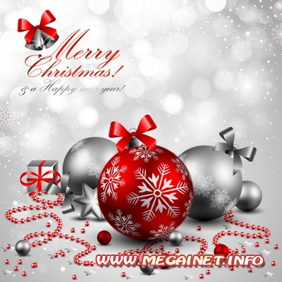 Векторный шаблон с новогодними шарами - Merry Christmas Векторный шаблон с новогодними шарами - Merry Christmas