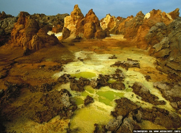 Вулкан Даллол: Инопланетные пейзажи на Земле