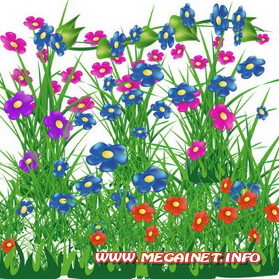 Растровые клипарты - Цветы и трава