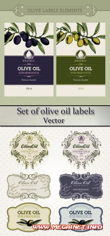 Векторные шаблоны этикеток оливкового масла