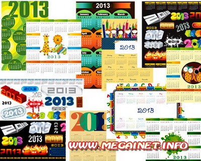 Векторные шаблоны - Календарь на 2013 год