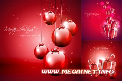 Красные векторные новогодние фоны Красные векторные новогодние фоны