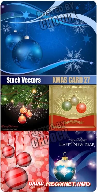 Векторные новогодние фоны - Xmas card 27