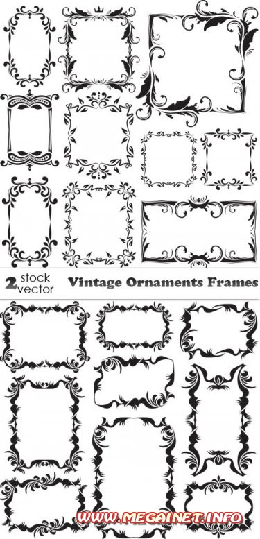 Векторный клипарт - Vintage Ornaments Frames Векторный клипарт - Vintage Ornaments Frames