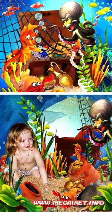 Детский скрап набор - Морские сокровища